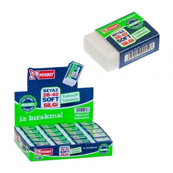 Mikro 2B-40 Beyaz Nano Silgi