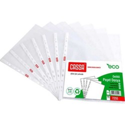 CASSA 7255 ECO DELİKLİ POŞET DOSYA 100 Lü