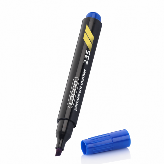 Lacco Permanent Markör - Kesik Uç - Mavi