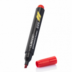 Lacco Permanent Markör - Kesik Uç - Kırmızı