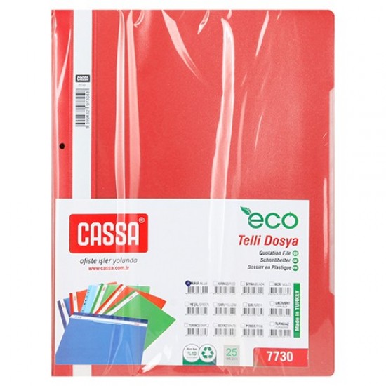 Cassa Eco Telli Dosya Kırmızı 50'li